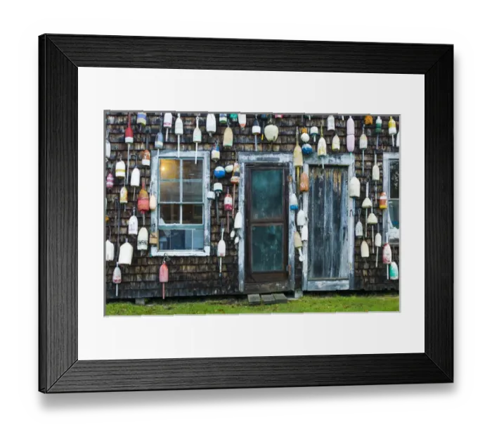 Framed Print : USA, Maine, Pemaquid Point, Lobster Buoys Framed Print : USA, Maine, Pemaquid Point, Lobster Buoys