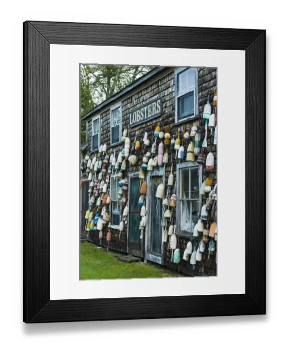 Framed Print : USA, Maine, Pemaquid Point, Lobster Buoys Framed Print : USA, Maine, Pemaquid Point, Lobster Buoys