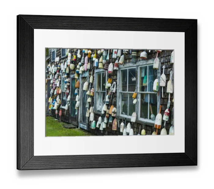 Framed Print : USA, Maine, Pemaquid Point, Lobster Buoys Framed Print : USA, Maine, Pemaquid Point, Lobster Buoys