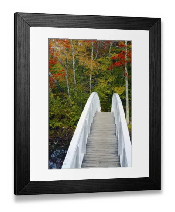 Framed Print : White Footbridge; Autumn; Somesville; Mount Desert Island; Maine; USA Framed Print : White Footbridge; Autumn; Somesville; Mount Desert Island; Maine; USA