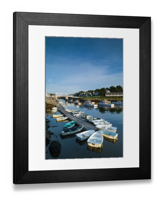 Framed Print : USA, Maine, Ogunquit, Perkins Cove, boat harbor