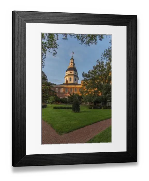 Framed Print : Historic Maryland state house in Annapolis, MD