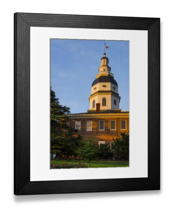 Framed Print : Historic Maryland state house in Annapolis, MD