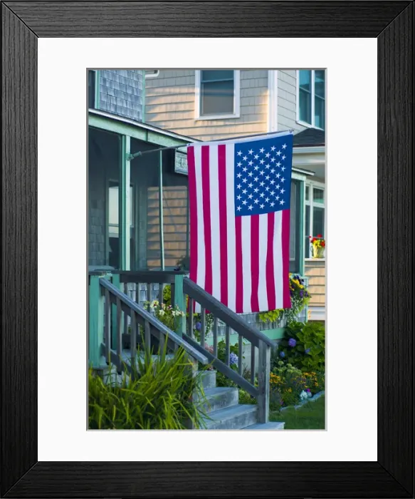 Framed Print : USA, Massachusetts, Rockport, Long Beach, porch
