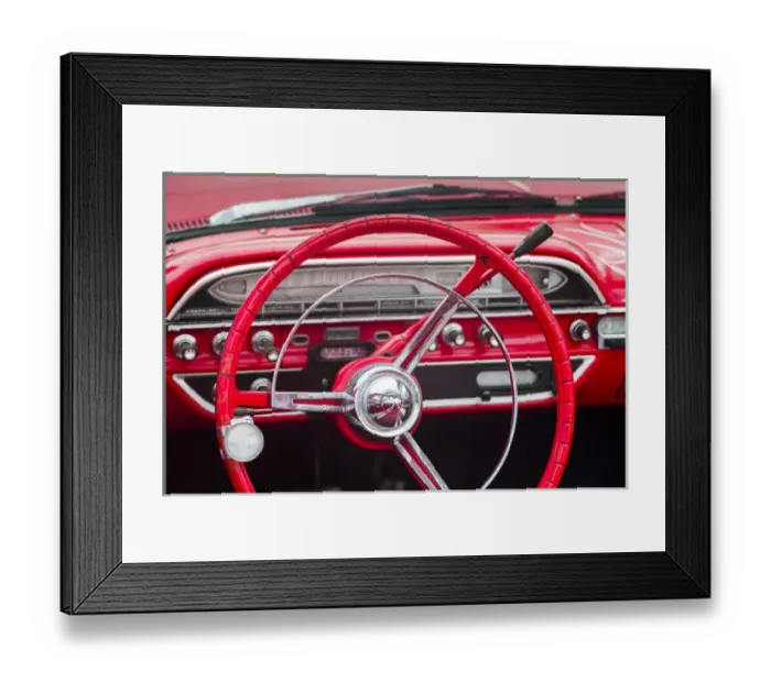 Framed Print : USA, Massachusetts, Cape Ann, Gloucester, Antique Car Show, classic car interior