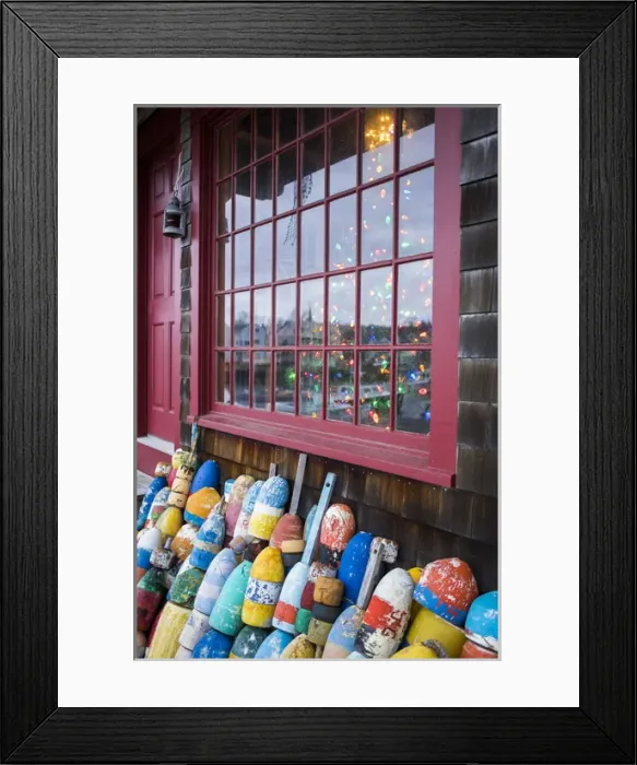Framed Print : USA, Massachusetts, Cape Ann, Rockport, lobster buoys Framed Print : USA, Massachusetts, Cape Ann, Rockport, lobster buoys