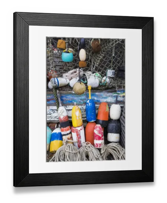 Framed Print : USA, Massachusetts, Cape Ann, Rockport, lobster buoys Framed Print : USA, Massachusetts, Cape Ann, Rockport, lobster buoys