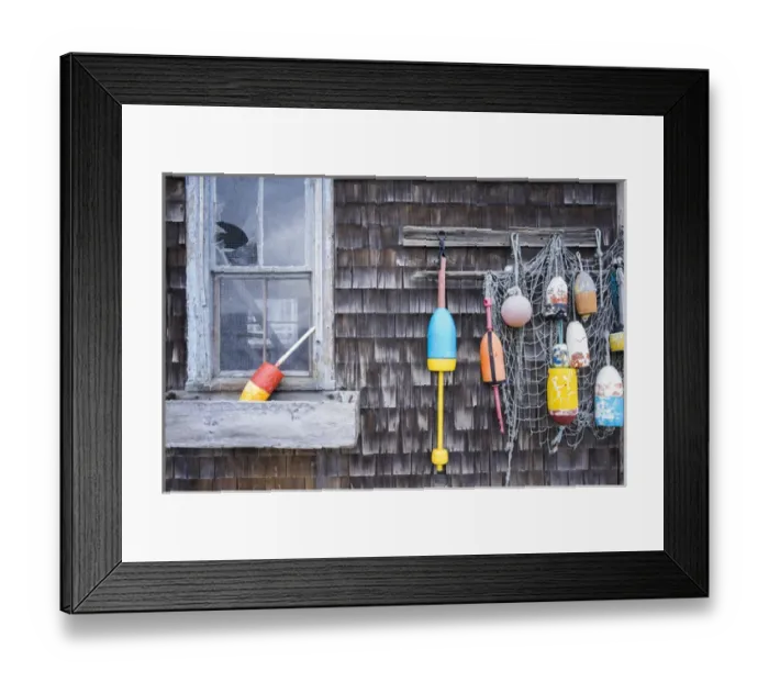 Framed Print : USA, Massachusetts, Cape Ann, Rockport, lobster buoys Framed Print : USA, Massachusetts, Cape Ann, Rockport, lobster buoys