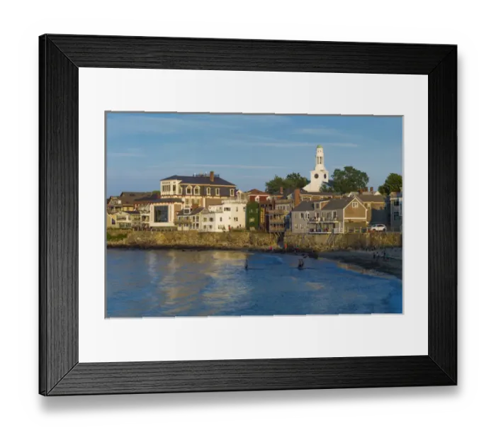 Framed Print : USA, Massachusetts, Cape Ann, Rockport, town view from Back Beach