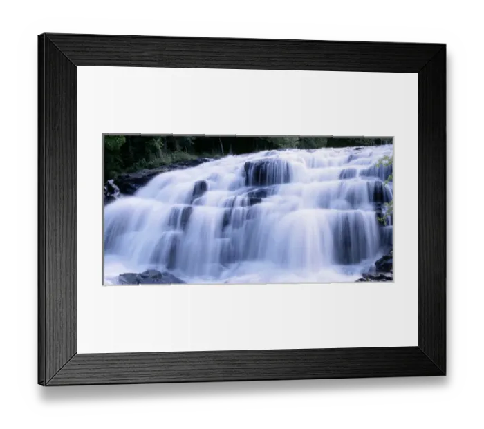 Framed Print : USA, Michigan, Ottawa National Forest, Wide cascade of Bond Falls on the Ontonagon River