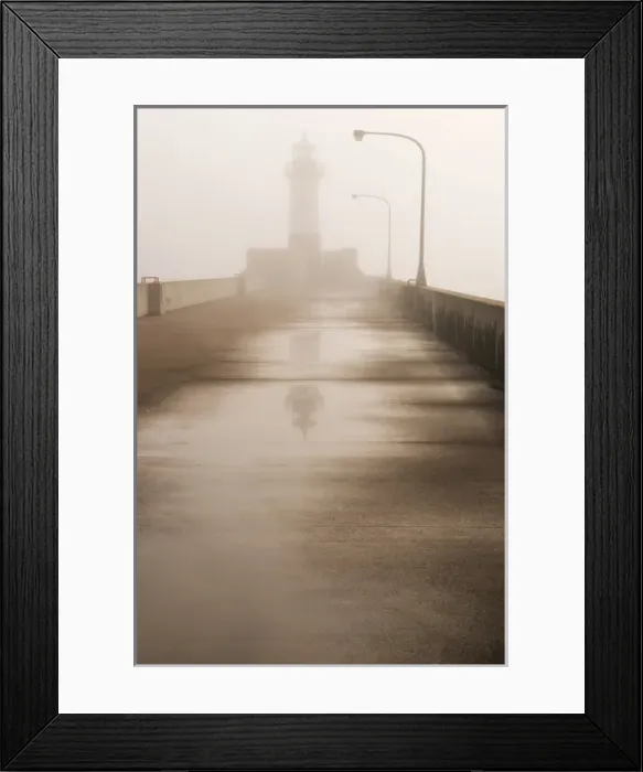 Framed Print : USA, Minnesota, Duluth, Canal Park, Ship Canal in Fog Framed Print : USA, Minnesota, Duluth, Canal Park, Ship Canal in Fog