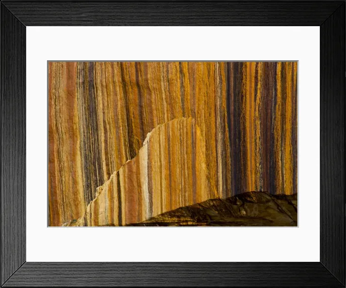 Framed Print : North America, USA, Michigan. Mineral seep wall detail along shore of Lake Superior