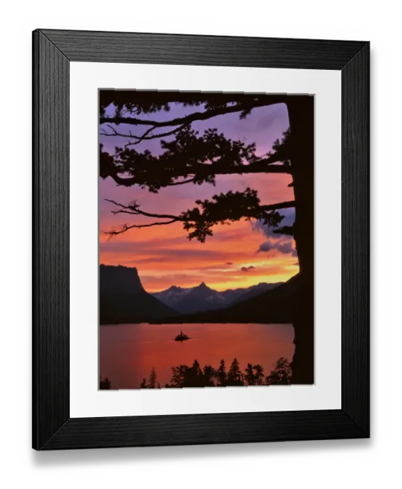 Framed Print : USA, Montana, Glacier National Park. St Mary Lake and Wild Goose Island at sunset Framed Print : USA, Montana, Glacier National Park. St Mary Lake and Wild Goose Island at sunset