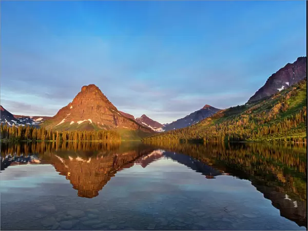 Calm morning at Two Medicine Lake in Glacier National Park, Montana, USA