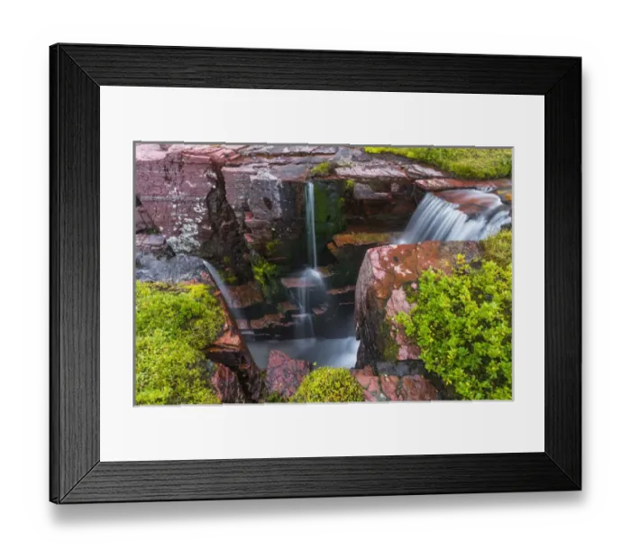 Framed Print : Triple Falls, Glacier National Park, Montana