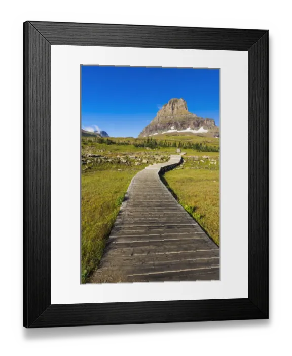 Framed Print : Hidden Lake Trail at Logan Pass under Clements Mountain, Glacier National Park, Montana