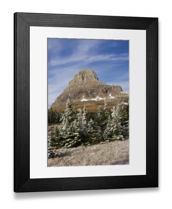 Framed Print : Glacier National Park, autumn snow