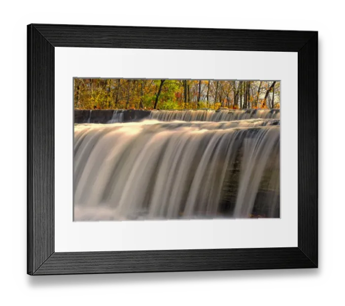 Framed Print : USA, Indiana. Cataract Falls State Recreation Area in autumn, waterfalls