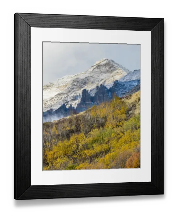 Framed Print : USA, Nevada, Humbolt National Forest. Foggy mountain and forest Framed Print : USA, Nevada, Humbolt National Forest. Foggy mountain and forest