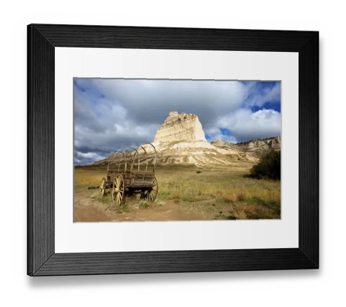 Framed Print : Scotts Bluff in present day Nebraska, towering 800 feet over the plains, was Framed Print : Scotts Bluff in present day Nebraska, towering 800 feet over the plains, was