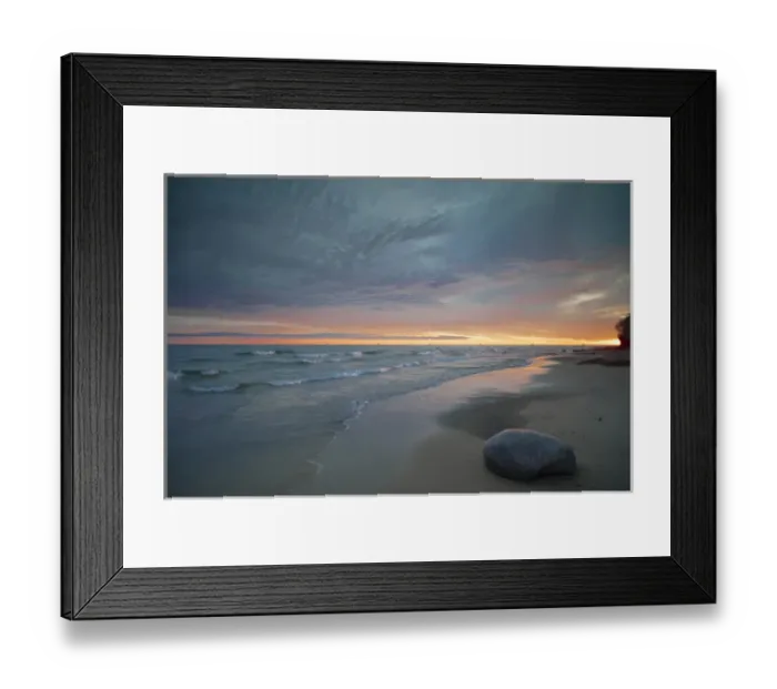 Framed Print : North America, USA, Michigan. Solitary boulder on a beach of Lake Superior, Pictured