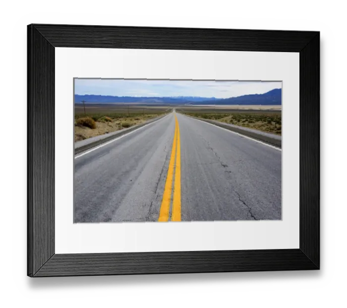 Framed Print : Highway 50, the Loneliest Road in America, west of Austin, east of Fallon, Nevada