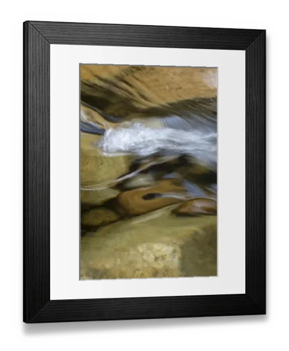 Framed Print : North America, USA, New Hampshire. Abstract design formed by rock and rushing water