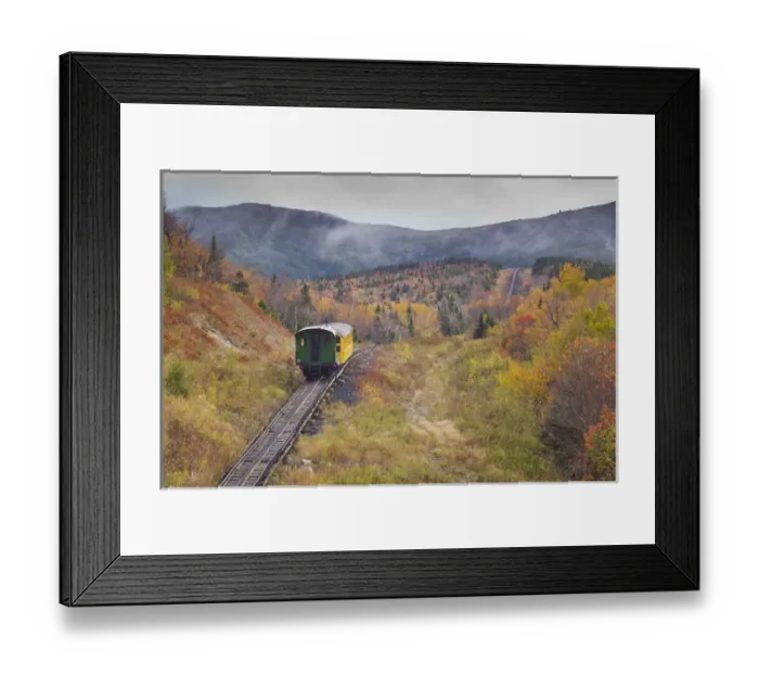 Framed Print : USA, New Hampshire, White Mountains, Bretton Woods, The Mount Washington Cog Railway