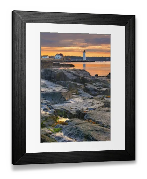 Framed Print : Portsmouth Harbor Light House as seen from New Castle Common in New Castle, New Hampshire