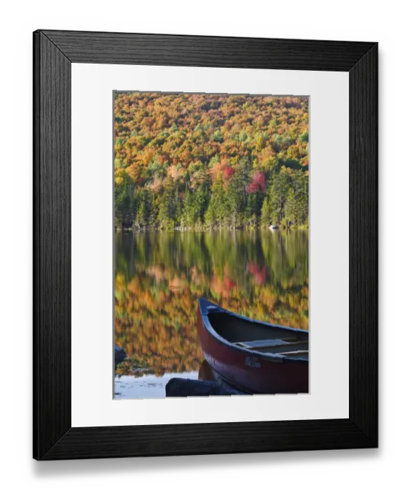 Framed Print : A canoe on the shoreline of Pond of Safety in the Randolph Community Forest Framed Print : A canoe on the shoreline of Pond of Safety in the Randolph Community Forest