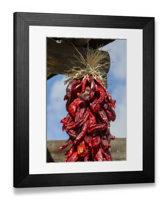 Framed Print : USA, New Mexico, Pinos Altos. Ristas hung to dry Framed Print : USA, New Mexico, Pinos Altos. Ristas hung to dry