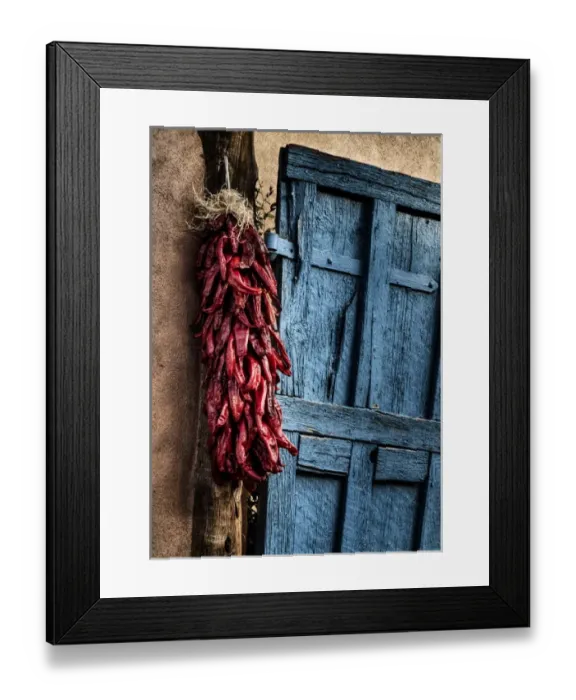 Framed Print : USA, New Mexico, Taos, Gate and ristra Framed Print : USA, New Mexico, Taos, Gate and ristra