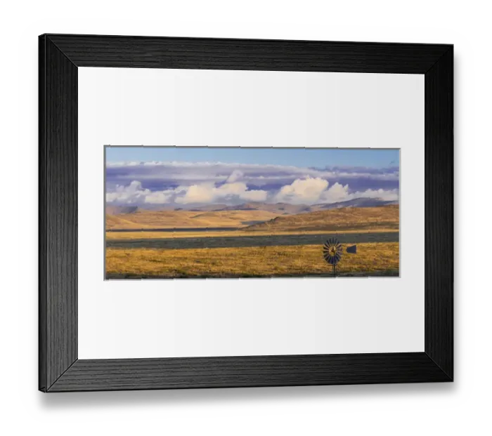 Framed Print : USA, New Mexico, City of Rocks State Park. Windmill in landscape panoramic. Credit as Framed Print : USA, New Mexico, City of Rocks State Park. Windmill in landscape panoramic. Credit as