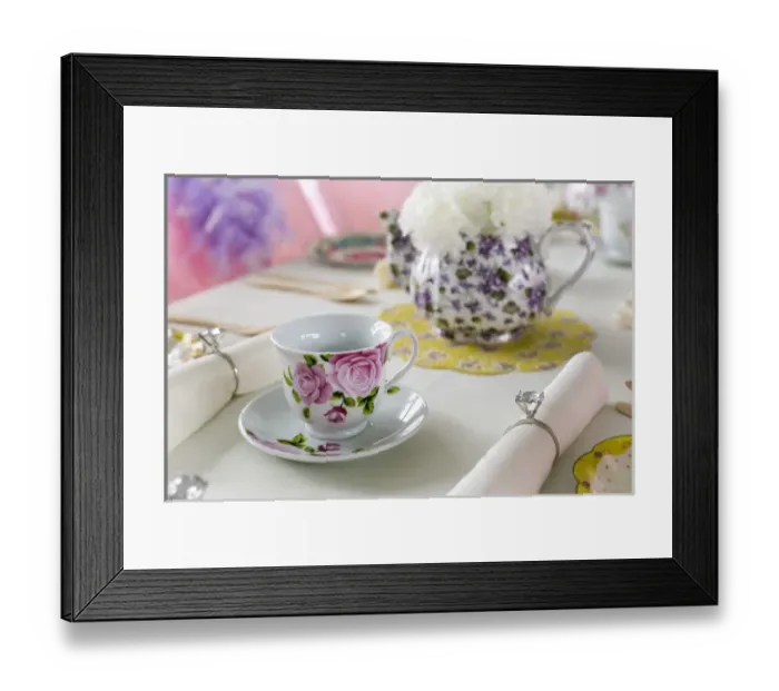 Framed Print : Santa Fe, New Mexico, USA. Table setting for a tea party Framed Print : Santa Fe, New Mexico, USA. Table setting for a tea party