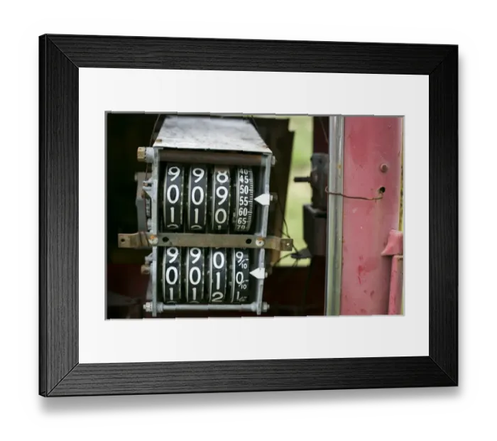 Framed Print : Antique gas pump counting machine, Tucumcari, New Mexico, USA. Route 66 Framed Print : Antique gas pump counting machine, Tucumcari, New Mexico, USA. Route 66