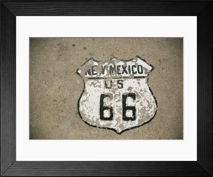 Framed Print : New Mexico State route 66 sign in disrepair, Tucumcari, New Mexico, USA. Route 66
