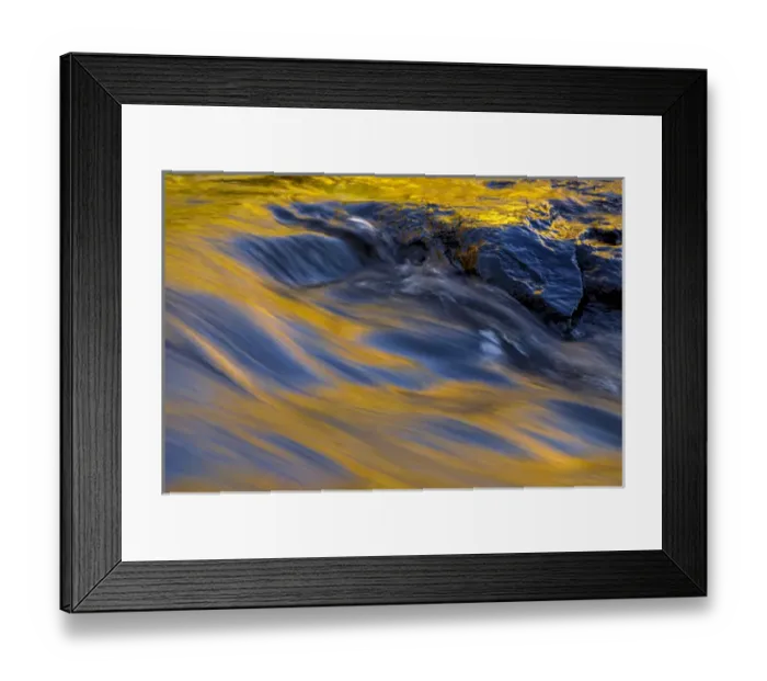 Framed Print : USA, New York, Adirondack Mountains. Flowing water on Raquette Lake