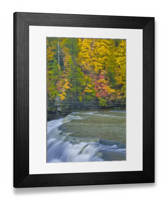 Framed Print : USA, New York, Letchworth State Park. Waterfall and forest scenic Framed Print : USA, New York, Letchworth State Park. Waterfall and forest scenic
