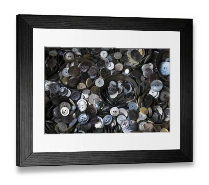 Framed Print : Pile of old buttons, New York City, New York, USA