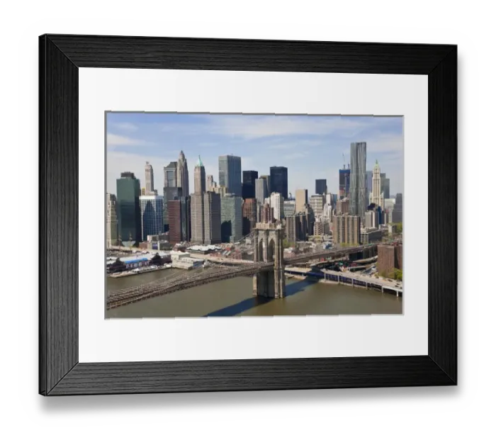 Framed Print : Cityscape of Lower Manhattan and Brooklyn Bridge New York City, USA Framed Print : Cityscape of Lower Manhattan and Brooklyn Bridge New York City, USA