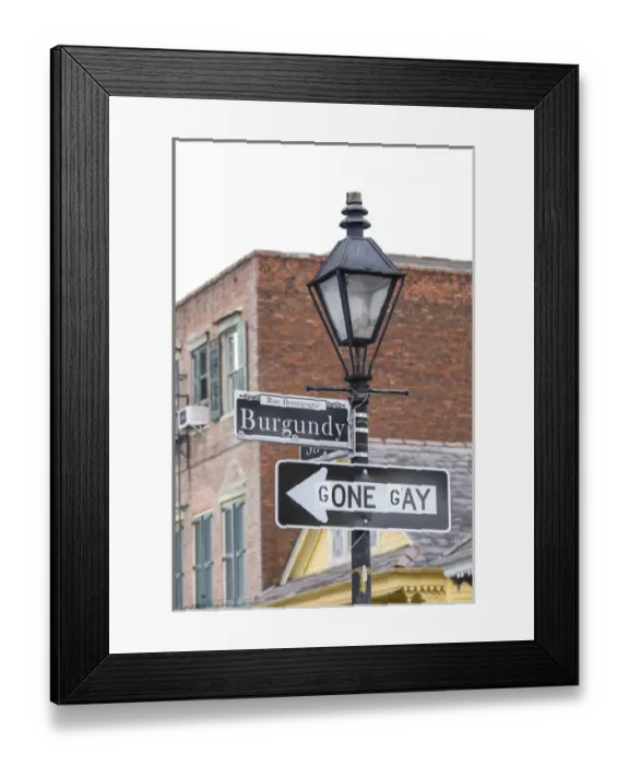 Framed Print : US, LA, New Orleans, French Quarter. Traffic sign amended Framed Print : US, LA, New Orleans, French Quarter. Traffic sign amended