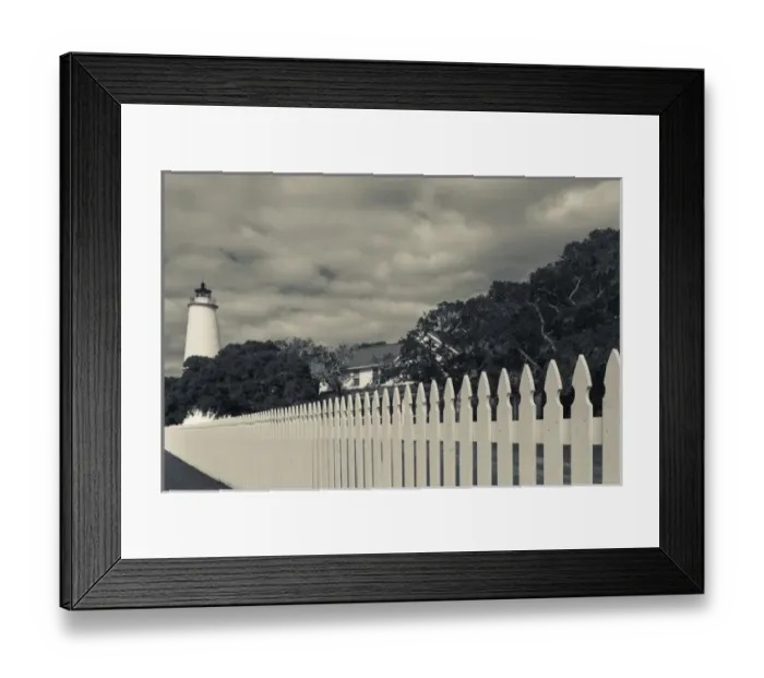 Framed Print : USA, North Carolina, Cape Hatteras National Saeshore, Ocracoke, Ocracoke Lighthouse, b