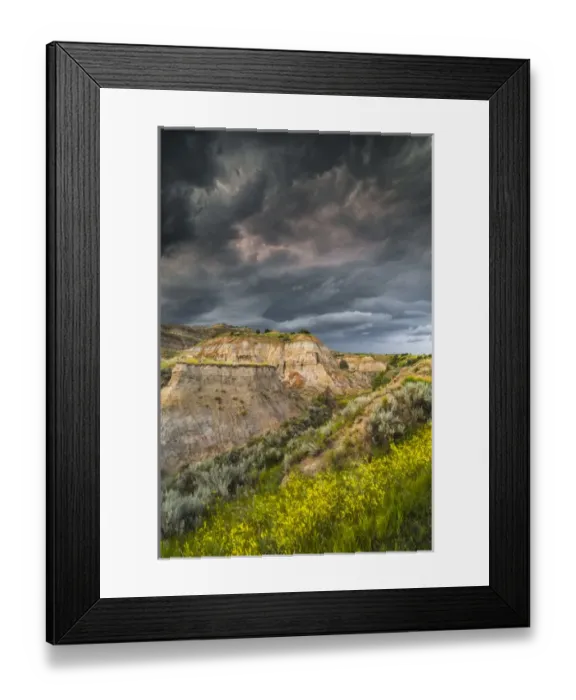 Framed Print : North America, USA, North Dakota, Theodore Roosevelt National Park, Thunderstorm Framed Print : North America, USA, North Dakota, Theodore Roosevelt National Park, Thunderstorm