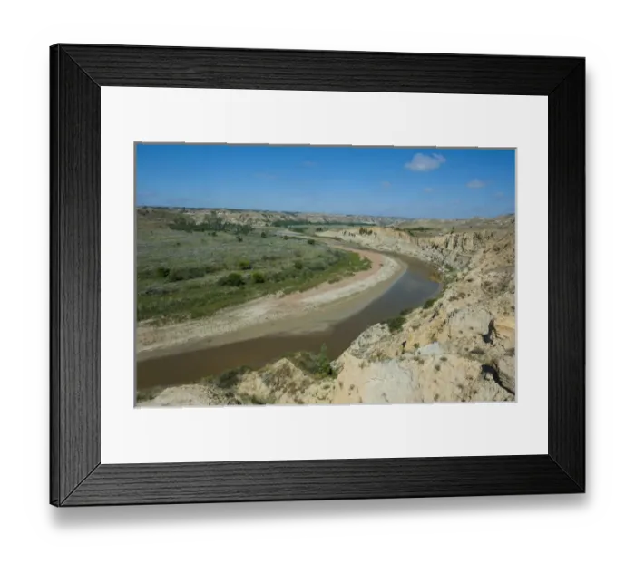 Framed Print : River bend in the Roosevelt National Park, North Dakota, USA