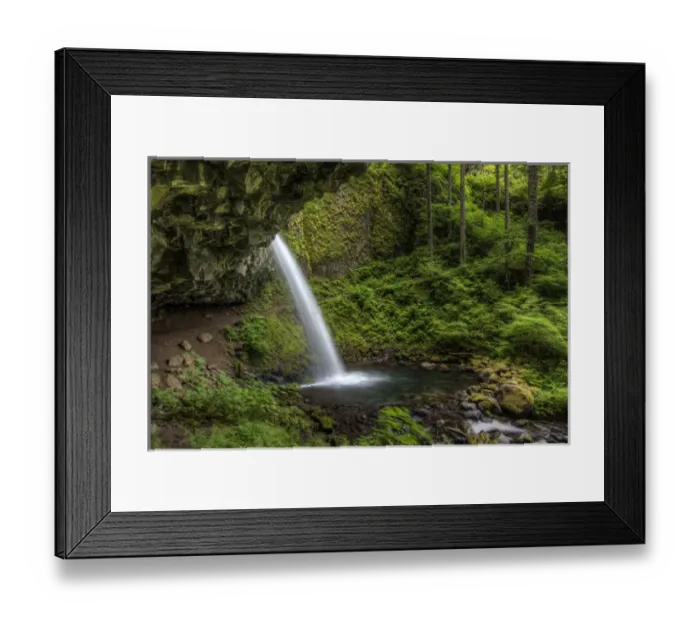 Framed Print : USA, OR, Columbia River Gorge. Ponytail Falls. HDR
