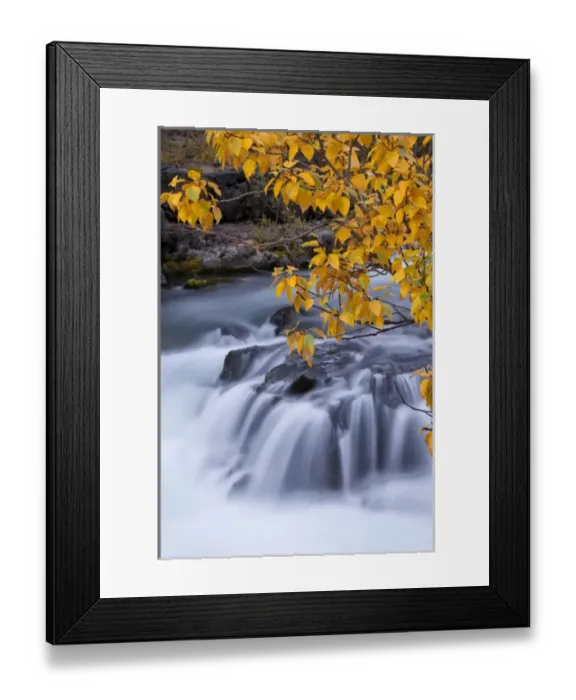 Framed Print : USA, Oregon. Rogue River waterfalls in autumn