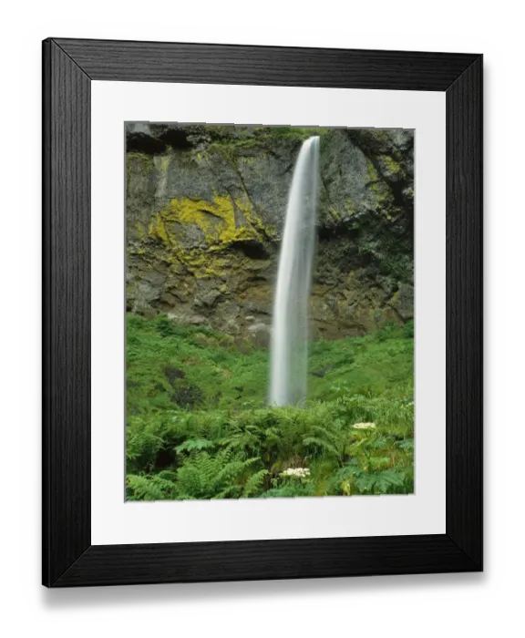 Framed Print : USA, Oregon, Columbia River Gorge National Scenic Area. Elowah Falls scenic. Credit as Framed Print : USA, Oregon, Columbia River Gorge National Scenic Area. Elowah Falls scenic. Credit as