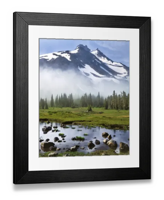 Framed Print : USA, Oregon, Mt Jefferson Wilderness. Mt Jefferson in early morning light. Credit as Framed Print : USA, Oregon, Mt Jefferson Wilderness. Mt Jefferson in early morning light. Credit as