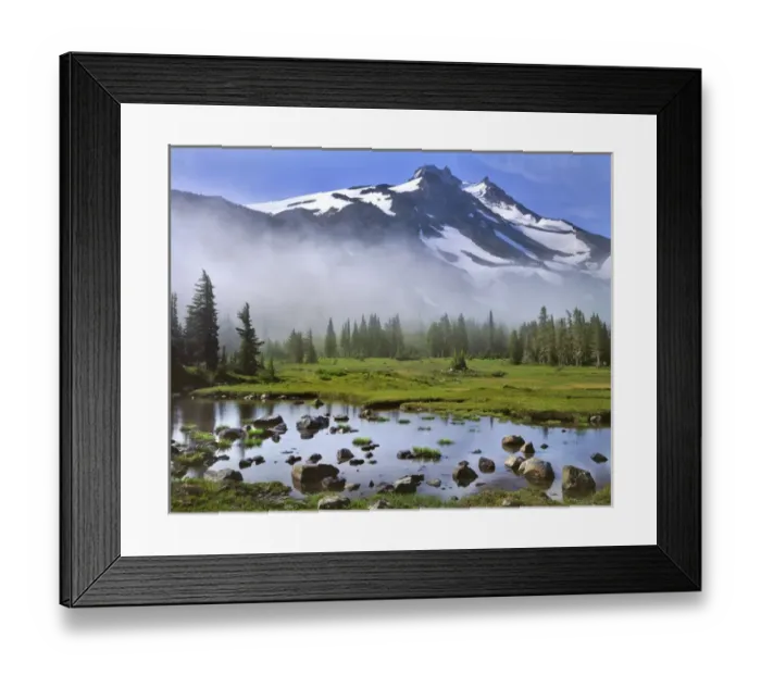 Framed Print : USA, Oregon, Mt Jefferson Wilderness. Mt Jefferson in early morning light. Credit as Framed Print : USA, Oregon, Mt Jefferson Wilderness. Mt Jefferson in early morning light. Credit as