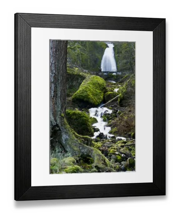 Framed Print : Wahkeena Falls and Creek; Columbia Gorge; Oregon; USA Framed Print : Wahkeena Falls and Creek; Columbia Gorge; Oregon; USA